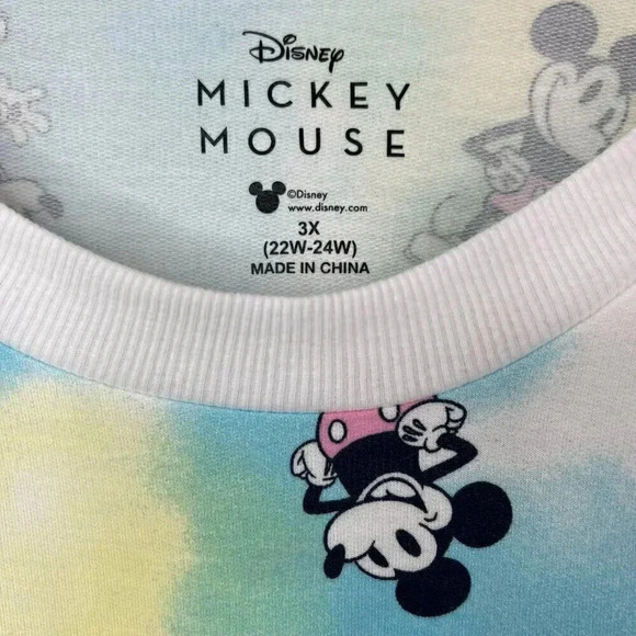 DISNEY Sweatshirt Mickey Mouse Scoop Neck Sweatshirt Plus 3X Disney Shirt 22/24 - Picture 7 of 7